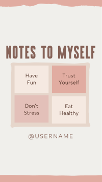 Note to Self List Facebook Story Design