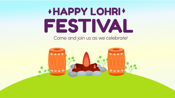 Lohri Celebration Facebook Event Cover Design