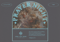 Rustic Prayer Night Postcard Image Preview