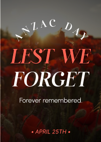 Red Poppy Lest We Forget Poster Image Preview