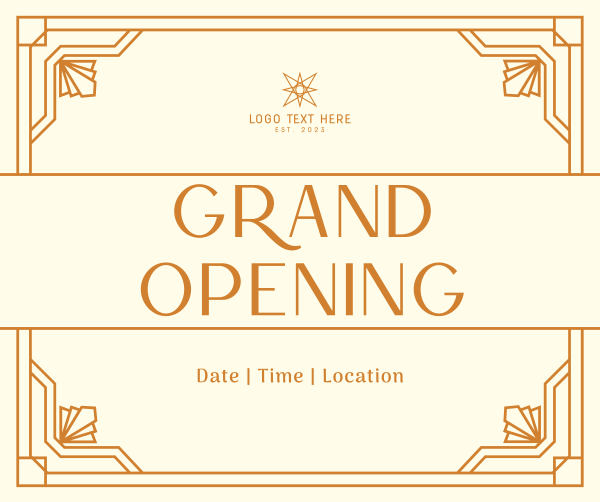 Grand Opening Art Deco Facebook Post Design Image Preview