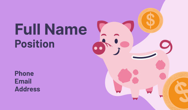 Piggy Finance Company Business Card Design Image Preview