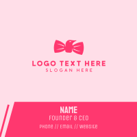 Pink Bow Tie Bird Business Card Design