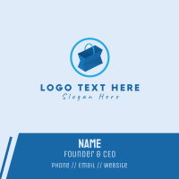 Blue Online Shopping Business Card Design