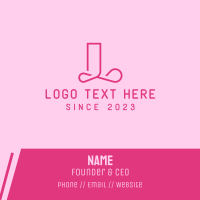 Fancy Pink Letter L Business Card Design