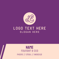 Purple Cursive Letter L  Business Card Design