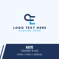 Abstract E Loop Business Card Design