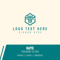 Geometric Letter T Company  Business Card Design