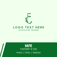 Natural Elegant Letter E Business Card Design