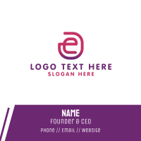 Letter E Outline Business Card Design