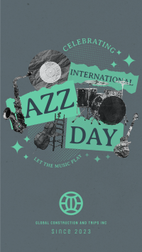 Retro Jazz Day Facebook Story Design