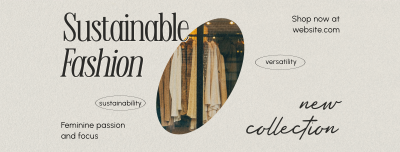 Clean Minimalist Sustainable Fashion Facebook cover Image Preview