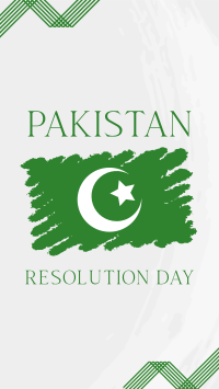 Pakistan Day Brush Flag Facebook story Image Preview