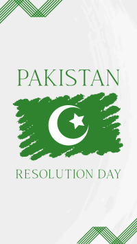 Pakistan Day Brush Flag Facebook Story Design
