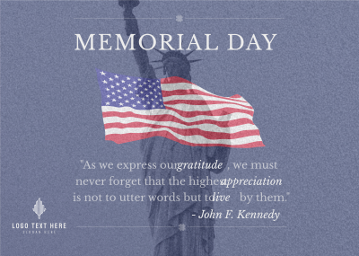 Gratitude Memorial Day Postcard Image Preview