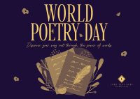 Poetry Creation Day Postcard Design