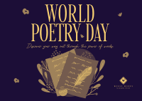 Poetry Creation Day Postcard Image Preview