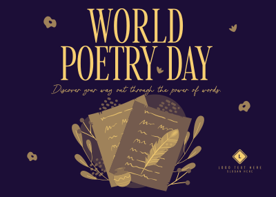 Poetry Creation Day Postcard Image Preview