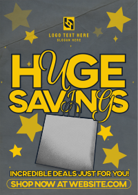 Retro Minimalist Huge Savings Flyer Preview