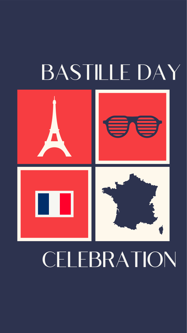 Tiled Bastille Day Instagram Story Design Image Preview