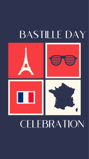 Tiled Bastille Day Instagram story Image Preview