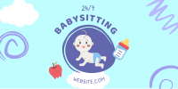 Babysitting Services Illustration Twitter post Image Preview