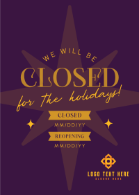 Holiday Closing Badge Poster Design