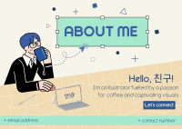 About Me Illustration Postcard Image Preview