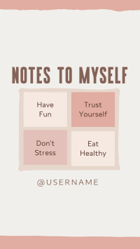 Note to Self List Instagram Story Design