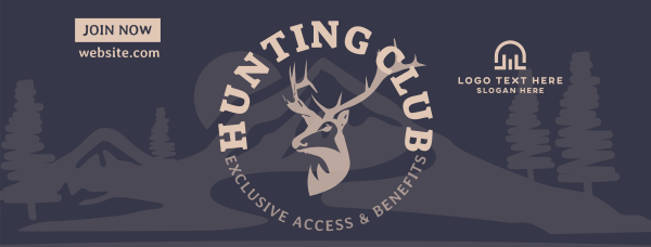 Hunting Club Deer Facebook Cover Design Image Preview