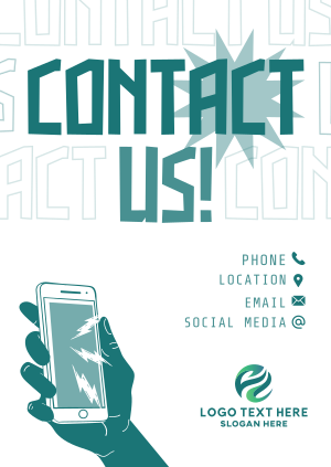 Quirky and Bold Contact Us Poster Image Preview