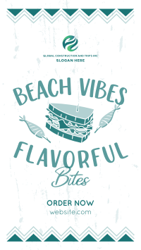 Flavorful Bites at the Beach Instagram Story Design