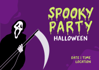 Spooky Party Postcard Design