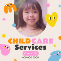 Quirky Faces Childcare Service Instagram Post Design