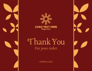 Border Leaf Thank You Card Image Preview