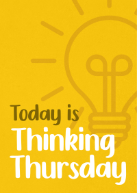 Minimalist Light Bulb Thinking Thursday Flyer Design