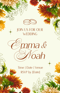 Minimalist Floral Wedding Invitation Design