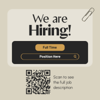Generic Job Hiring Instagram Post Preview