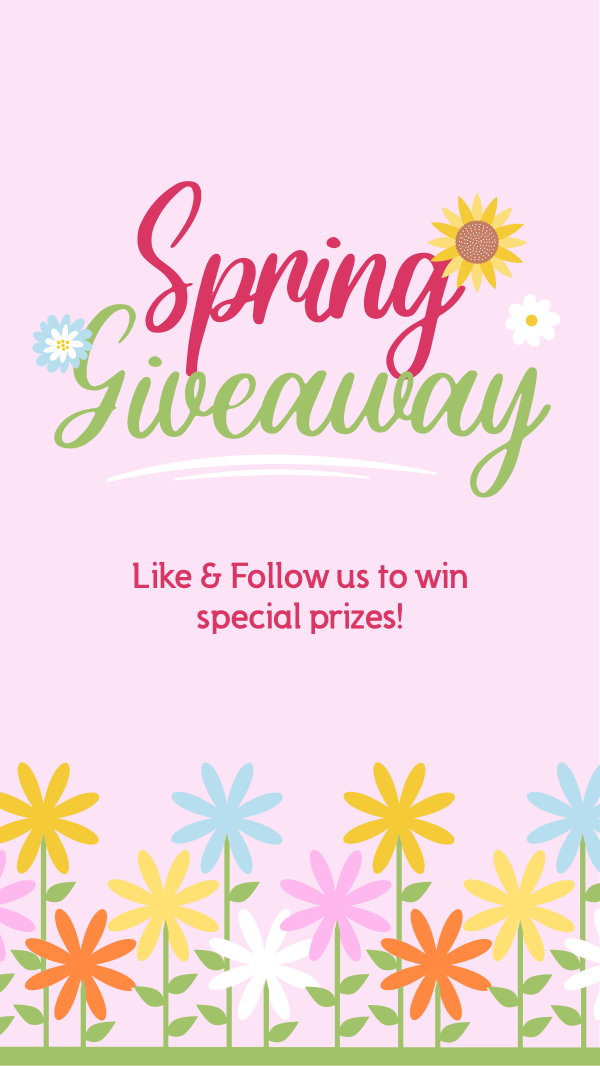 Hello Spring Giveaway Facebook Story Design Image Preview
