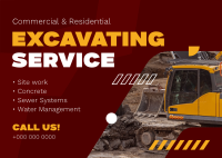 Modern Excavating Service Postcard Image Preview