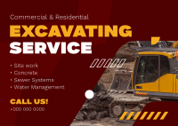 Modern Excavating Service Postcard Design