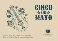 Guitar Cinco De Mayo Postcard Design