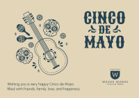 Guitar Cinco De Mayo Postcard Image Preview