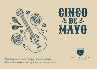 Guitar Cinco De Mayo Postcard Image Preview