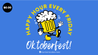 Happy Hour Mascot Facebook Event Cover Design