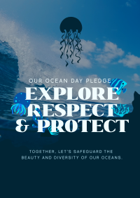 Ocean Day Pledge Poster Image Preview