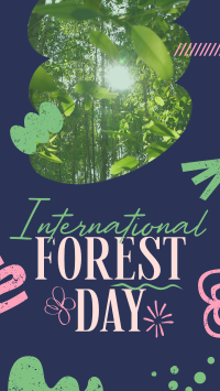 Doodle Shapes Forest Day Instagram Story Design