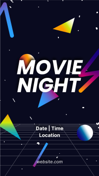 Movie Night Retro Facebook Story Design