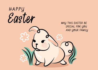 Easter Bunny Greeting Postcard Image Preview