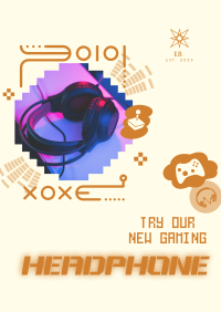 Gaming Headphone Accessory Poster Design